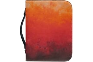 Kuiaobaty Housse de protection en cuir synthétique avec fermeture éclair et poignée pour bloc-notes de taille standard Motif Bible Rouge dégradé