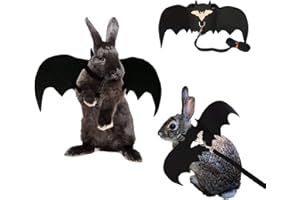 Vehomy Small Animals Halloween Harness Leash Costume Rabbit Small Pet Bat Wings Apparel for Bunny, Rabbits, Puppies, and Small Cats