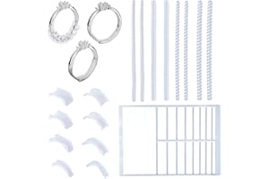 lasuroa 65szt Regulatorów Rozmiaru Pierścionka do Luźnych Pierścionków, 3 Style Niewidoczne Napinacze Pierścieni Uniwersalny dla Kobiet Mężczyzn(Spiralne Przekładki Regulacyjne i Silikonowe Nakładki)