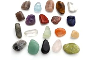 JOVIVI Naturstein Set Heilstein Chakra-Set 20x verschieden Edelsteine Trommelsteine Set Formlos Natural Gemstones