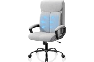 ‎ASUKALE Asukale Ergonomischer Grau Bürostuhle, Schreibtischstuhl, Chefsessel, PC Computerstuhl, mit Gepolsterter Armlehne und Weiche Kopfstütze, Rückenlehne und Wippfunktion, Höhenverstellbar