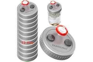 Mushroom Jar Liquid Culture Lid Wide Mouth Rejular Mouth Food Grade Plastic Grain Spawn Cultivation Mason Jar Lid with PTFE Membrane & Self Healing Injection Ports For Mushroom By ZHANXUBIO