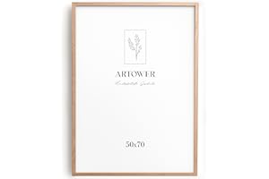 Artower® Ramka na zdjęcia 50 x 70 cm, naturalne drewno dębowe, cienka ramka na plakat, duża, w stylu vintage, kolaż 50x70 cm, drewniana ramka na zdjęcia, ramka na plakat, prawdziwe drewno