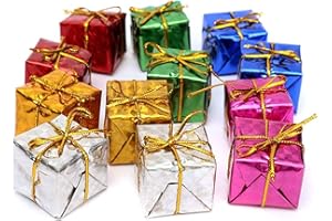BJ-SHOP Albero di Natale Piccole scatole Regalo Scatole Regalo per Albero di Natale Quadrato Piccolo Scatole per Decorazioni per Albero di Natale 3 cm 12 Pezzi