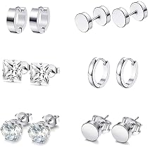 Pendient De Acero Inoxidable Para Hombre Y Mujer, Aret Pequeños De Circonia Cúbica Con Parte Posterior Plana, Piercing Múltiple Para Cartílago