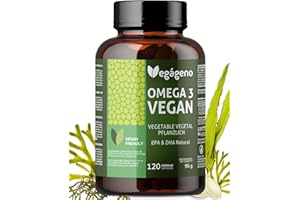 VEGÁGENO OMEGA 3 Vegano – Aceite de Algas 2000 mg con 600 mg DHA y 300 mg EPA – 120 Cápsulas Vegetales de Almidón de Tapioca (Sin Gelatina Animal) – Sin Gluten – Non GMO – Forma Triglicérido – Vegageno