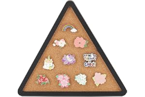 UNICRAFTALE Pin Board Triangle Cork Board Bulletin Display Board Cork Pin Board Cork Badge Display Black Wall Mounted Cork Board for Brooch Pin Storage Office Home School Wall Decorations