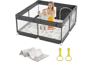 Mloong 120x120cm Parque Infantil Bebe, Corralito Con Alfombra, Pequeño Parque De Juegos Bebé Para, Con Malla Transpirable En Los Cuatro Lados Kindergehege, w