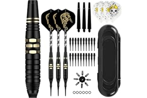 LYCXAMES Dartpfeile mit Kunststoffspitze für Elektronische Dartscheibe, 3 Stück Soft Darts Pfeile Set, 18 Gramm Profi Softdarts Dartpfeil mit 20 Kunststoff Dartspitzen und Anti Lose Gummiringe