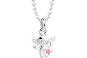 butterfly Bambine Ragazze Catena Argento sterling 925 charm portafortuna originale angelo Swarovski Elements rosa lunghezza regolabile Packaging ecologico Regalo di comunione