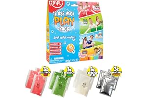 Zimpli Kids - Set di 12 Giochi Sensoriali: 3 Gelli, 3 Slime, 3 Snoball e 3 Crackle Baff - Attività Educative e di Apprendimento per Bambini