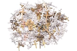 Tadipri 50G Antiguo Metal Colgante Encanto Cruz de Metal Colgante Colgantes para Joyas Manualidades Varios Estilos y Colores