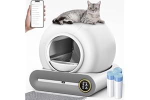 Selbstreinigende Katzentoilette Elektrisch Cat Litter Box Self Cleaning Automatisches Katzenklo XXL mit APP Elektrisches Katzenklo Geschlossen für Große Katzen (Type A)
