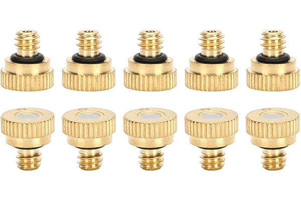 10 pièces buses de brumisation en laiton, buse de système de brumisation de tête de pulvérisation extérieure à basse pression d'eau du robinet de 0,2 mm