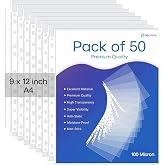 SPS A4 Size 50 Pcs 100 Micron Sheet Protectors, Transparent Document ...