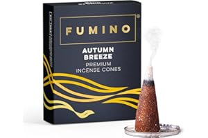 Fumino Coni di Incenso Fresco Fragranza Brezza Autunnale, 20 per Scatola, Masala, Agarbatti, Joss Fragranze per Relax, Meditazione e Per la Casa e L'arredamento