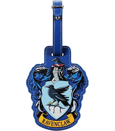 Etichetta Bagagli Harry Potter Pelle - Casa Ravenclaw Blu - Originale Con Inserto