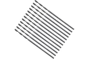 METALLIXITY Drill Bit (0.5mm) 12Pcs, 4241 High-Speed Steel Straight Shank Nitriding Black 118° for Wood Plastic Iron Copper Aluminum Low Soft Metal