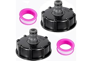 HUFHNWSO Bouchon Cuve 1000l, Raccord Cuve 1000 litres, IBC Vanne Cuve 1000l Plastique, Robinet Cuve 1000l Plastique 1/2, Adaptateur Robinet Tuyau Arrosage