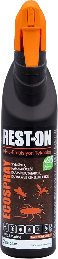 Entosav Rest-on Eco-spray, Hamamböceği, Haşere, Karınca, Sivrisinek, Kene İlacı Sprey 400 ml