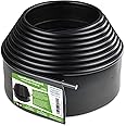 Elastic Lawn Edging with Round Top Bead (12 m Black) - Durable Stay-in-Place Design - Easy Installation, Weather Resistant - Ideal for Curves & Straight Lines - Flowerbed Edge Made of Recycled Plastic
