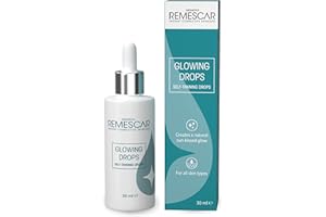 Remescar Glowing Drops 30 ml – Siero Autoabbronzante Viso per Abbronzatura Naturale e Luminosa – Gocce Autoabbronzanti da Aggiungere alla Crema Viso – Olio Abbronzante per Pelle Dorata e Uniforme