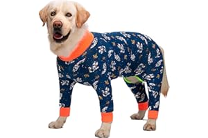 NOTHER Dog Clothes,Lovely Elastic Dog Pajamas Sleeping Clothes Anti-hair Dust-proof Four-legged Garment Jumpsuit Clothes for Medium Dogs Large Dogs (36, Dark Blue)