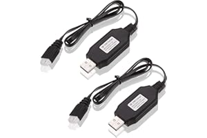 RUIZHI 2 Pezzi Cavo di Ricarica USB, Cavo di Ricarica da USB Charger Cable 7,4 V 1000 mA con Connettore XH-3P SCX24 Auto RC, Auto di Controllo, Quadricottero FPV Drone
