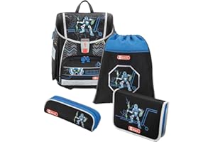 Step by Step Schulranzen-Set TOUCH 2 DIN, 4-teilig, ergonomischer Tornister mit Reflektoren, ab der 1. Klasse, 21L