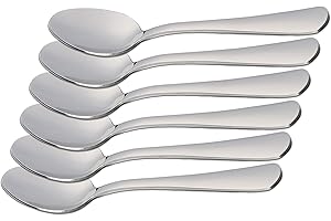 ETREXONLINE 6 cuillères à Moka 10,3x2,2 cm en Acier Inoxydable 18/0 Design Simple et Élégant