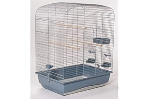 OLLESCH Vogelkäfig Elena Chrom grau Vogelheim mit Zubehör