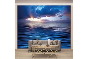 Msrahves murales da parete bambini Blu nuvole scure oceano mare Adesivi Murali Adesivi da Parete Decorazione Murale Camera da Letto Soggiorno Dormitorio Adesivo da Parete 3D murale decorazione