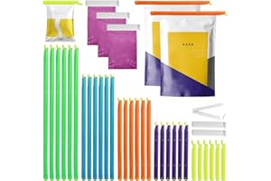 AMANDELIZABE 33 Stück Verschlussklammern für Beutel, 28.5/22.5/18.5/12.5/9/8 cm Bag Tasche Sealer Sticks, Klammern Tüten Clips Wiederverwendbar, Kunststoff Verschlussclips für Aufbewahren von Lebensmittel(6 Größe)