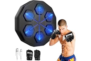 MSSAYA Boxing Machine Music Smart Bluetooth Boxing Machine Wall Mounted Boxing Machine Equipment Punching Pads With LED Light, Boxing Training Equipment With Boxing Gloves for Kids and Adults
