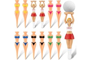 HOPTON 12 Pcs Colorful Bikini Golf Tees, Plastic Training Tees with Long Spikes, Personalised Golf Gifts for Golfers, Anti-Shatter Lightweight Golf Accessories for Women & Men, Practice, Driving Range