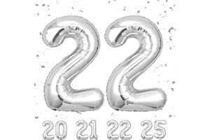 MACLUNAR Number Balloons 22,Sliver 22 Balloon 40 Inch Giant Helium Foil Number Balloons for Boys Girls 22th Birthday Party Decor Anniversary Party Decorations Supplies