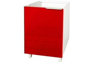 BERLIOZ CREATIONS Berlioz créations - Mueble bajo de Cocina con Puertas, Otros, Rojo Brillante, 60 x 52
