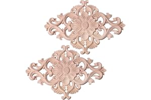SUpoetry 2 piezas Calcomanías para Muebles, Madera Calcomanía, Molduras Talladas, Para Decoración de Paredes de Muebles, Tallado Apliques, 21 * 15 cm