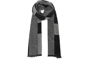 Miss Lulu Echarpe Homme Hiver, Foulards Chaude et Douce en Laine Tricot, Longue Écharpe à Carreaux Classique