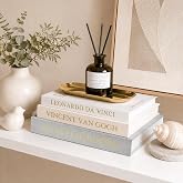 Teyomi 3 Decorative Home Books with Exquisite Gold Tray | Modern Decorative Fake Books Box, Aesthetic Design, Sturdy Stackabl
