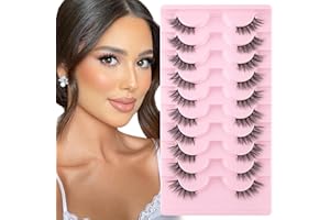 Sixstarhair Pestañas Postizas Naturales 10 Pares Wispy Corner Lashes Pestañas Postizas Reutilizables 3/4 Half Lashes Cat Eye Lashes