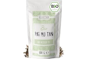 ‎KLUIZ Weißer Tee Bio - Pai Mu Tan I 100 Gramm Weisser tee lose Bio I Organic White Tea by KLUIZ TEA