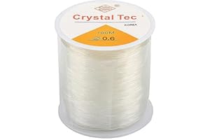 THETAG Fils de Perles Élastiques 100M Fil Elastique pour Bracelet 0.8mm Fil Extensible Élastique Transparent pour Fabrication de Bracelet Bijoux Perle Collier Artisanat