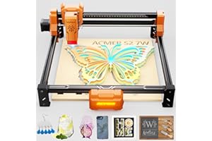 ACMER S2 7W Laser Cutter, 48W Ausgangsleistung Laser Graviermaschine, 300x300mm, 10000 mm/min, Holz Lasergravierer für DIY-Chargenanpassung, Bildung und Unterricht, Modellbau, individuelle Geschenke