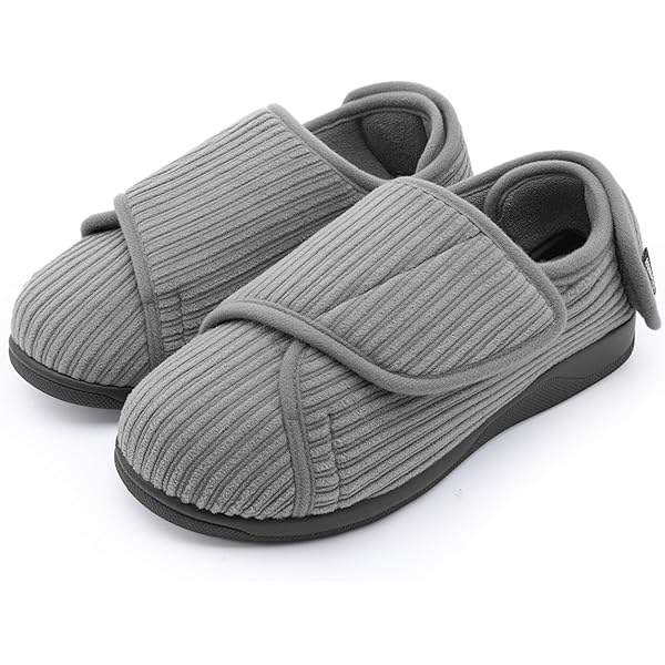 Git-up Diabetici pantoffels voor heren, schoenen voor artritis, oedeem, verstelbare sluiting, traagschuim pantoffels, blauw, 43 EU