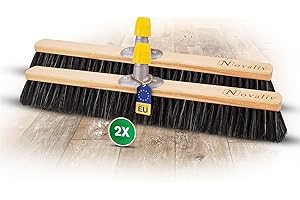 Novaliv 2 x escoba de 60 cm, mezcla de crin I escoba sin mango I escoba para taller