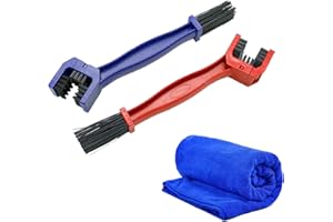 Brosse de Nettoyage pour chaîne de Moto,Brosse Chaine Moto Kit de brosses de nettoyage,Nettoyeur de Chaîne,Vélos Brosse Chaine,Brosse à Chaîne pour Vélos et Motos,Brosse de nettoyage,(Rouge, Bleu)