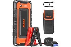 VEVOR Booster Batterie Voiture, 3000 A, démarreur de Batterie Voiture Portable avec câbles de démarrage, écran LCD, lumière LED, boîte de démarrage au Lithium, pour Moteurs à Essence 10 L/Diesel 8 L