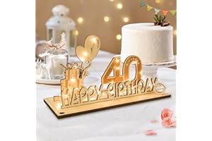 WIOONI 40 Geburtstag Deko für Mann Frau Geldgeschenke mit Holz Schild Gästebuch für 40 Jahre Hochzeit Jubiläum Tischdeko