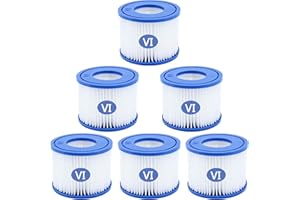 SAMSYOKI 6 sztuk wkładów filtrujących do basenu typu VI, wkłady filtrujące do basenu Bestway Pool filtr do Lay Z Spa, MSPA, filtr zamienny do Miami, Hawaje, Vegas, Monaco Palm Springs